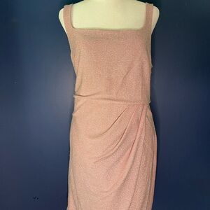 Francesca's , Mi Ami- pink sparkle, square neck, sleeveless party/prom dress,